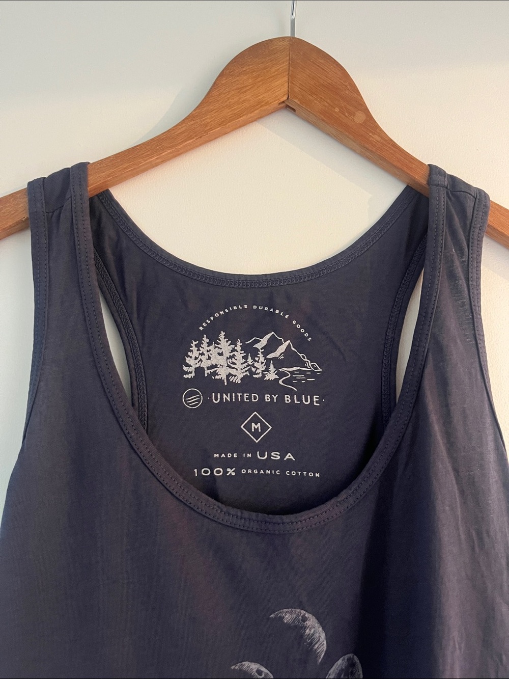 United by Blue moon phases cotton racerback tank women’s medium - Picture 3 of 5
